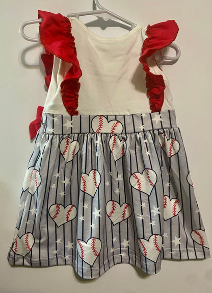 Baseball Heart Ruffle dress