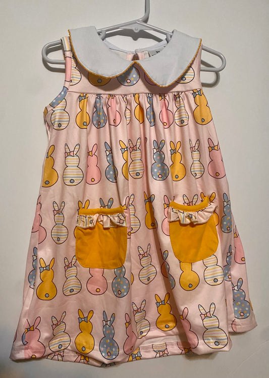 Easter multicolor bunny pocket dress